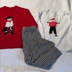 The Bailey Boys appliqué shirts w/ matching pants
